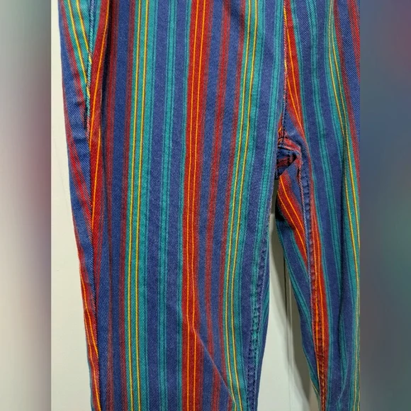 Rock & Roll Cowgirl Denim Bargain Bell Bottoms Pull On Size 26 Stripe Festival - Picture 7 of 10